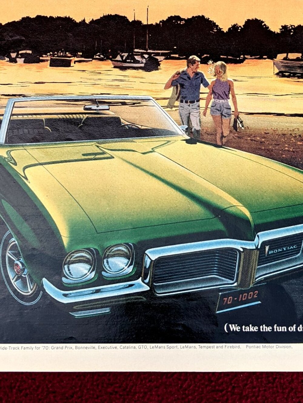very nice vintage 1970 Pontiac lemans sport large ad